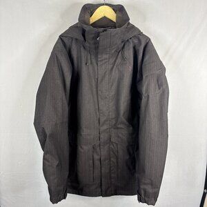 The North Face HyVent Hooded Jacket Men’s XL Brown Pinstripe Ski Shell